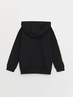 Bask?l? Uzun Kollu Erkek ?ocuk Hoodie - Waikiki фото 2