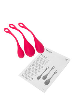 Набор вагинальных шариков Satisfyer YONI, силикон, красный, 2 см.