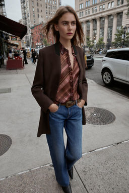 SEMI-SHEER CHECK BLOUSE - Zara фото 5