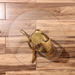 Столик кофейный, 50×50×46 см, алюминий, стекло