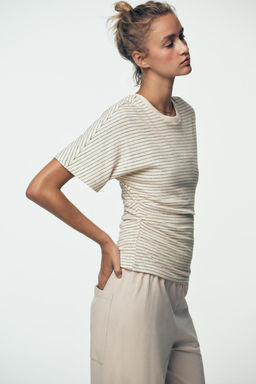 RUSTIC RUCHED T-SHIRT - Zara фото 3