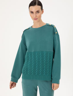 Koyu Ye_il Regular Fit Modal Kuma_ Sweatshirt - Pierre cardin фото 3