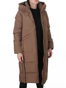 018 BROWN Пальто зимнее женское (200 гр. холлофайбер)