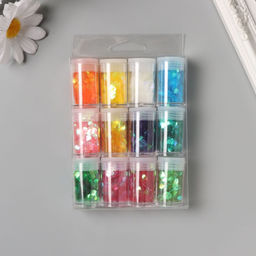 Декор для творчества в банке «Неоновые сердца», набор 12 шт., 13.4×8.8×3 см