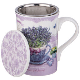 КРУЖКА ЗАВАРОЧНАЯ С МЕТАЛЛ. СИТОМ И ФАРФОР. КРЫШКОЙ 320 МЛ - Lefard фото 3