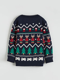 Y?lba?? Temal? Erkek ?ocuk Kazak