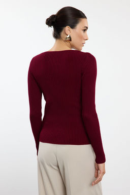 Ekru Kare Yaka Triko Kazak TWOAW24KZ00114 - Trendyolmilla фото 13