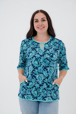 Кофта женская из милано Анфиса ментоловый узор