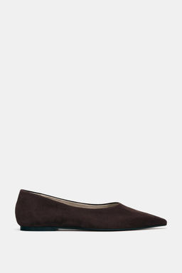 SUEDE POINTED BALLET FLATS - Zara фото 8