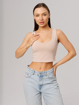 Женский укороченный топ Lingeamo бежевый ЛТ-09 (4)  фото 6