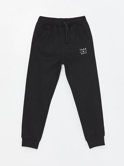 Beli Lastikli Bask?l? Erkek ?ocuk Jogger E?ofman Alt?