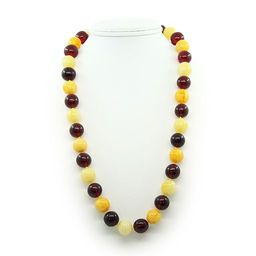 Бусы янтарь mix круглый имитация 14мм, средние 60см *