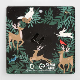 Брошь новогодняя «Олень», цвет белый в серебре