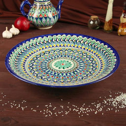 Ляган узбекский Риштанская Керамика «Узоры», d=41 см, МИКС