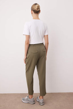 Haki Pilili Beli Lastikli Duble Paca Pantolon TWOAW26PL00125 - Trendyolmilla фото 4