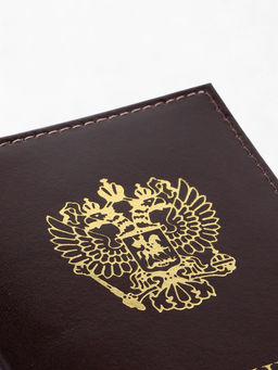 Обложка на военный билет, Кайман, с гербом РФ, красная