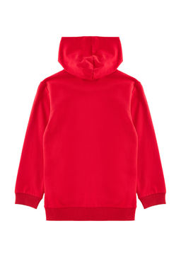 K?rm?z? Erkek Cocuk Bask?l? Kapusonlu Fermuarl? Orme H?rka TKDAW25HI00003 - Trendyolmilla фото 4