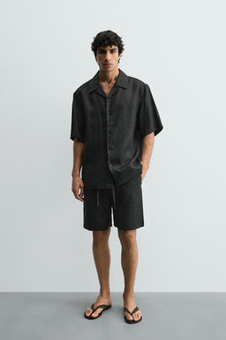 CAMISA RELAXED FIT 100% LINO / Negro - Zara фото 9