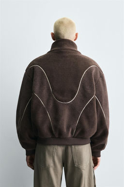 CONTRAST FAUX SHEARLING JACKET - Zara фото 3