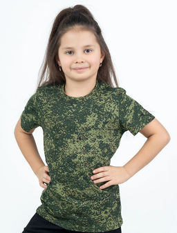 Футболка Камуфляж т.зеленая цифра 100% х/б