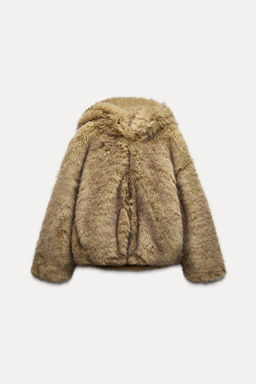 FAUX FUR HOODED COAT - Zara фото 7