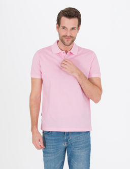 Pembe Slim Fit Polo Yaka Merserize Ti__rt