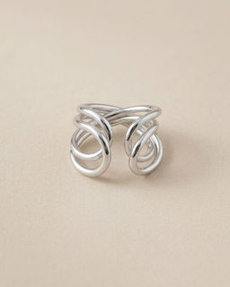 Кольцо с белым серебрением