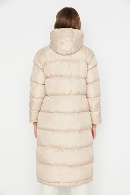 TRENDYOLMILLA Bej Kapusonlu Su Itici Uzun Sisme Mont TWOAW23MO00154  фото 13