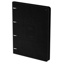 Тетрадь 120л. на кольцах "Моно. Черный", сменный блок (N4r120 66415, "BG") обложка иск. кожа