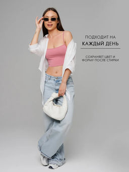 Женская майка на бретелях Lingeamo брусничный ЛТ-07 (22)  фото 19