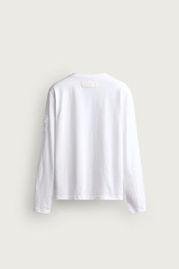 CAMISETA MANGA LARGA BOLSILLO / Blanco - Zara фото 8
