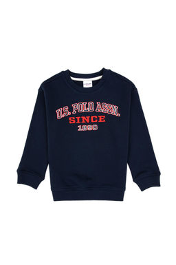 Erkek _ocuk A__k Lacivert Bisiklet Yaka Sweatshirt Sepette S_rpriz _ndirim