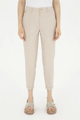 Женские брюки песочного цвета из парусины - U.s. polo assn фото 9