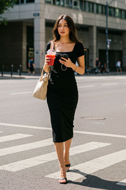 Siyah Kare Yaka Bodycone/Vucuda Oturan Esnek Midi Orme Elbise TWOSS25EL00691 - Trendyolmilla фото 2