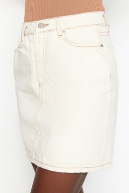 TRENDYOLMILLA Ekru Basic Duz Yuksek Bel Denim Etek TWOSS20ET0181  фото 6