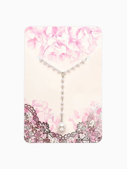 Колье с жемчугом Олимпия, белое в серебре, 32 см