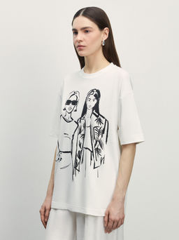 Футболка оверсайз с принтом / Zarina  фото 4