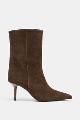 LEATHER HIGH-HEEL ANKLE BOOTS - Zara фото 10