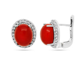 Серьги из серебра коралл, Вираж