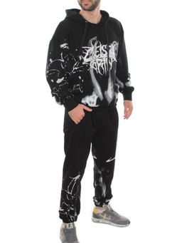 2608/7325 BLACK Костюм спортивный мужской (75% хлопок, 20% полиэстер, 5% спандекс)
