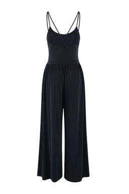 Antrasit Relaxed Kay?k Yaka Kolsuz Buzgulu Uzun Modall? Orme Tulum TWOSS26TU00004 - Trendyolmilla фото 2