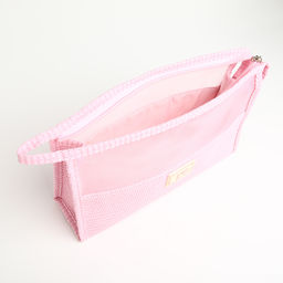 Косметичка на молнии, треугольная, с сеткой, розовая - Simaland фото 3