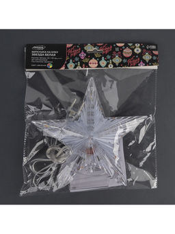 Светодиодная верхушка на ёлку Звезда белая, 22 см, 30 LED, 220 В, свечение мульти - Luazon lighting фото 15