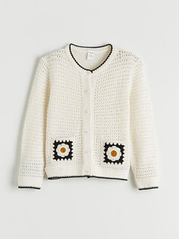 Bisiklet Yaka Nak??l? K?z ?ocuk Triko H?rka