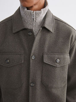 Regular Fit Uzun Kollu Ka?e Erkek G?mlek Ceket