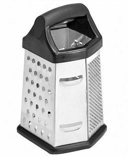 Терка 6 граней, 20см с пластиковой ручкой (нерж.сталь) чёрный BE-092