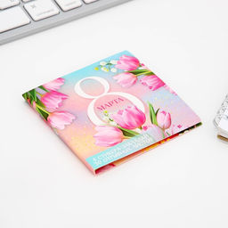 Подарочный набор, стикеры 4×20 л, отрывной блок 30 л., в открытке «8 Марта»