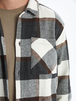 Regular Fit Uzun Kollu Ekose Erkek G?mlek Ceket