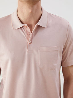 Polo Yaka K?sa Kollu Merserize G?r?n?ml? Erkek Ti??rt