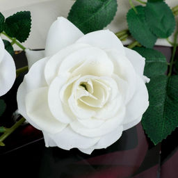 Цветы искусственные «Роза триада», 7×62 см, белые